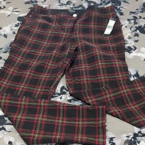 NWT Red Plaid Pants/12